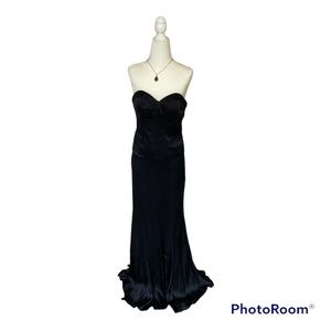 Nicole Miller Collection Black Silk Strapless Maxi Dress 4